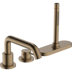 Cмеситель для ванны hansgrohe Tecturis S на 3 отверстия 73447140 шлифованная бронза-фото1