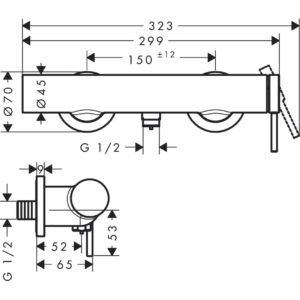 Смеситель для душа hansgrohe Tecturis S 73622670 матовый черный-фото2