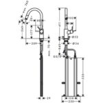Смеситель для кухонной мойки hansgrohe Talis M52 260 с вытяжным изливом 1jet sBox 73864000 хром-фото2