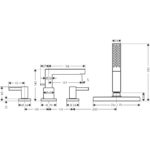 Finoris Смеситель для ванны 2 функции Матовый черный 76444670-фото2
