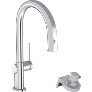 Смеситель для кухонной мойки hansgrohe Aqittura M91 210 с вытяжным изливом 1jet и функцией фильтрации без фильтра в комплекте 76803000 хром-фото1
