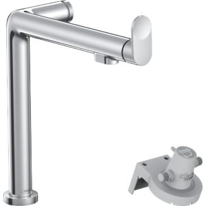 Смеситель для кухонной мойки hansgrohe Aqittura M91 240 1jet с поворотным изливом и функцией фильтрации без фильтра в комплекте 76804000 хром-фото1