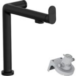 Смеситель для кухонной мойки hansgrohe Aqittura M91 240 1jet с поворотным изливом и функцией фильтрации без фильтра в комплекте 76804670 матовый черный-фото1