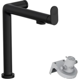 Смеситель для кухонной мойки hansgrohe Aqittura M91 240 1jet с поворотным изливом и функцией фильтрации без фильтра в комплекте 76804670 матовый черный-фото1