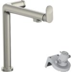 Смеситель для кухонной мойки hansgrohe Aqittura M91 240 1jet с поворотным изливом и функцией фильтрации без фильтра в комплекте 76804800 под сталь-фото1