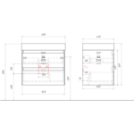 Подвесная тумба 65 см 2 ящика Aqwella Geometria цвет серый и раковиной-фото3