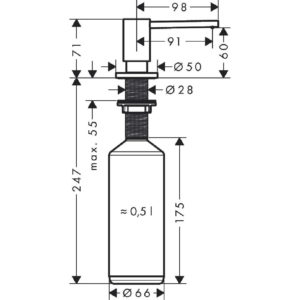 Диспенсер для геля hansgrohe A41 40438000 хром-фото2