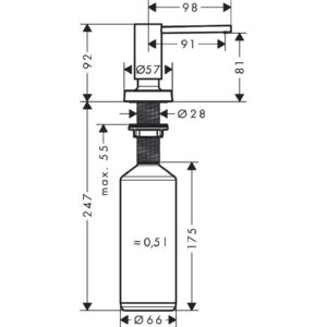 Диспенсер для геля hansgrohe A51 40448000 хром-фото2