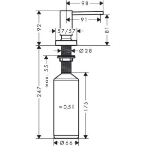 Диспенсер для геля hansgrohe A71 40468670 матовый черный-фото2