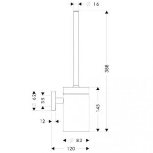 Туалетный ершик hansgrohe Logis настенный 40522820 шлифованный никель-фото2