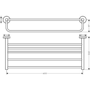 Полка с держателем для полотенец hansgrohe Logis Universal 41720000 хром-фото2