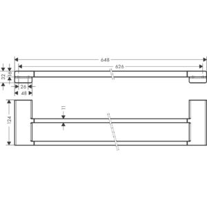 Держатель для полотенец hansgrohe AddStoris двойной 41743140 шлифованная бронза-фото2