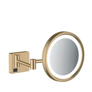 Косметическое зеркало hansgrohe AddStoris с подсветкой 41790140 шлифованная бронза-фото1
