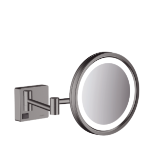 Косметическое зеркало hansgrohe AddStoris с подсветкой 41790340 шлифованный черный хром-фото1