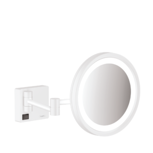 Косметическое зеркало hansgrohe AddStoris с подсветкой 41790700 матовый белый-фото1