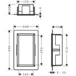 Полка ниша встраиваемая hansgrohe XtraStoris Original с рамой 30х15х10 см 56057670 матовый черный-фото7