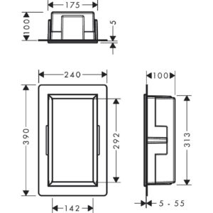 Полка ниша встраиваемая hansgrohe XtraStoris Original с рамой 30х15х10 см 56057700 матовый белый-фото2