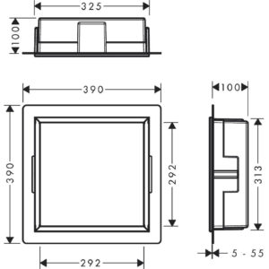 Полка ниша встраиваемая hansgrohe XtraStoris Original с рамой 30х30х10 см 56061700 матовый белый-фото2