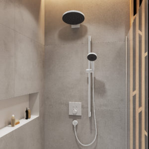 Полка ниша встраиваемая hansgrohe XtraStoris Original с рамой 30х90х10 см 56067700 матовый белый-фото2