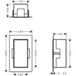 Полка ниша встраиваемая hansgrohe XtraStoris Minimalistic с рамой 30х15х14 см 56076670 матовый черный-фото2