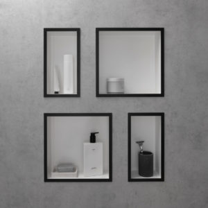 Полка ниша встраиваемая hansgrohe XtraStoris Individual с рамой 30х15х10 см 56096670 матовый черный-фото2