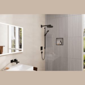 Полка ниша встраиваемая hansgrohe XtraStoris Individual с рамой 30х30х10 см 56099670 матовый черный-фото2