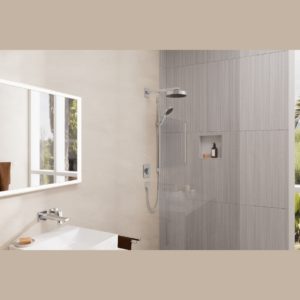 Полка ниша встраиваемая hansgrohe XtraStoris Individual с рамой 30х30х10 см 56099800 под сталь-фото2