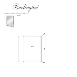 Прямоугольное зеркало A11 GOL Burlington Gold 500мм-фото3