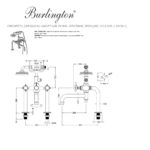 Смеситель для ванны набортный ручки - крестики хром Burlington Arcade ARC 2018 CHR + ARCHLC цвет хром-фото3