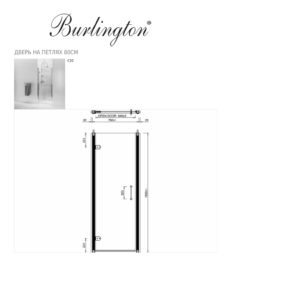 Дверь в душ распашная 80 х 195 Burlington Classic C20 хром-прозрачное-фото3