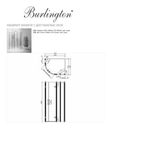 Душевой уголок четверть круга 100 х 80 х 195 Burlington Classic C22 хром-прозрачное-фото3