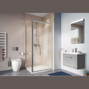 Душевой уголок 100 х 100 х 195 Burlington Infold CAIDSC1000 хром-прозрачное-фото1