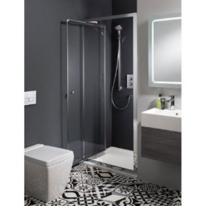 Душевой уголок 80 х 100 х 195 Burlington Infold EIDSC0800 хром-прозрачное-фото1
