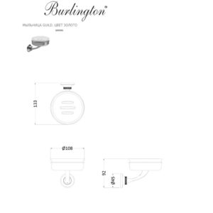 Мыльница Guild цвет Золото GU005G Burlington Guild золото-фото3