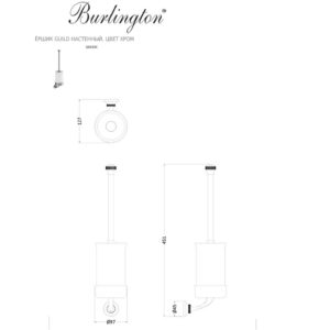 Ёршик Guild настенный цвет хром GU025C Burlington Guild хром-фото3