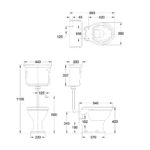 Унитаз Guild с низким бачком 44см с ручкой слива GU6118CW-фото3