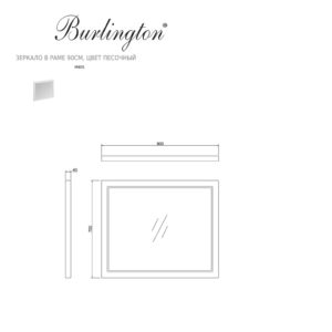 Зеркало в раме цвет Песочный Burlington Classic 900мм-фото3