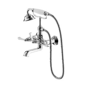 Смеситель для ванны с ручным душем настенный Burlington Crosswater R-11-04-W-PC цвет хром-фото1