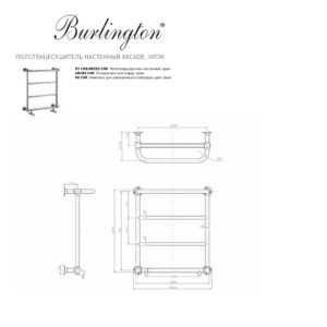 Полотенцесушитель настенный Arcade Burlington R3 CHR/ARCR3 CHR 64.2 x 72 цвет хром-фото3