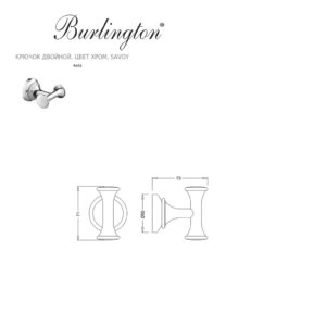 Крючок двойной цвет хром Savoy RA54 Burlington Savoy хром-фото3