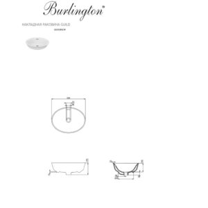 Накладная раковина Guild Burlington Guild GU5038SCW размер 500*450-фото4
