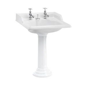 Раковина со скрытым сливом-переливом с круглым пьедесталом Burlington Classic B14 размер 650*575-фото1Раковина со скрытым сливом-переливом с круглым пьедесталом Burlington Classic B14 размер 650*575-фото2