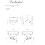 Раковина Edwardian TRABurlington Bespoke lettering B8 2TH TRA размер 515*308-фото4