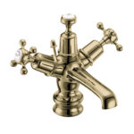 Смеситель для раковины на 1 отверстие Regent с донным клапаном Burlington Claremont CLR4-QT GOLD цвет золото-фото1
