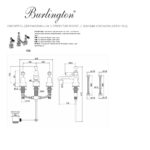 Смеситель для раковины на 3 отверстия Regent с донным клапаном Burlington Kensington KER12 BLA цвет хром-фото5