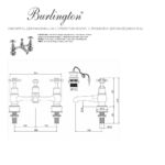 Смеситель для раковины на 2 отверстия Regent с пробкой и цепочкой Burlington Birkenhead BIR10 BLA цвет хром-фото5