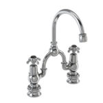 Смеситель для раковины на 2 отверстия Regent с пробкой и цепочкой Burlington Anglesey ANR27 BLA+ W1 цвет хром-фото1