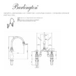 Смеситель для раковины на 2 отверстия с пробкой и цепочкой Burlington Anglesey AN27 BLA + W1 цвет хром-фото3