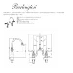 Смеситель для раковины на 2 отверстия Regent с пробкой и цепочкой  Burlington Kensington KER27 BLA + W1 цвет хром-фото3