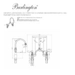Смеситель для раковины B14 на 2 отверстия со скрытым переливом Burlington Kensington KE28 + W9 цвет хром-фото5